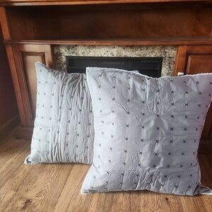 NWOT Gray Patchwork Euro Pillow Covers Set of 2